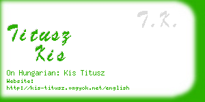 titusz kis business card